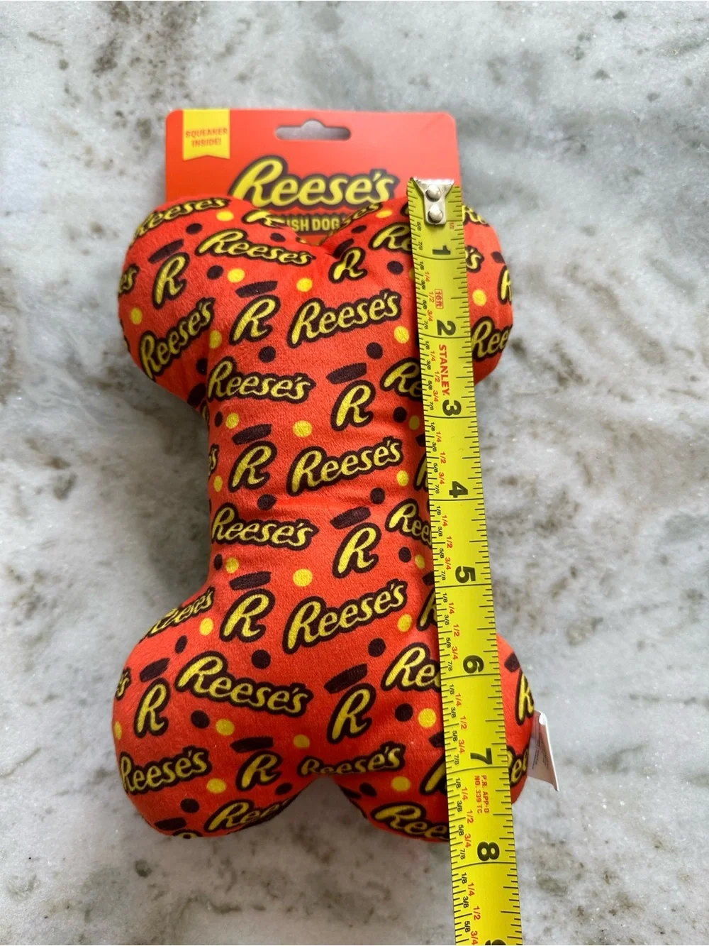 Reese's Orange Plush Dog Bone Toy